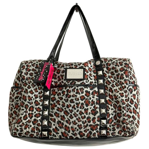 NWT Betsey Johnson Betseyville Weekender "Love Jungle Grey" bag Travel READ - Picture 1 of 16